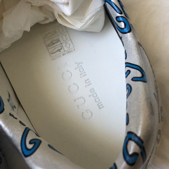 Gucci Silver and Blue Sneakers - Picture 3 of 11